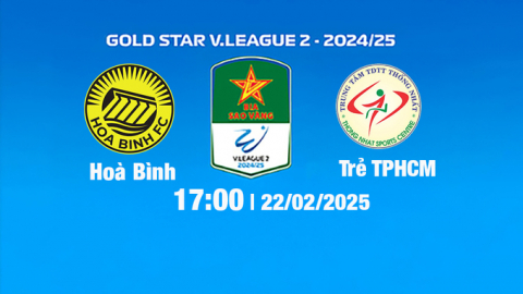 Trực tiếp bóng đá Hòa Bình vs Trẻ TPHCM, 17h00 hôm nay 22/2/2025