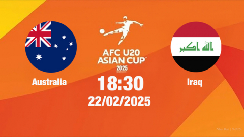 Trực tiếp bóng đá Australia vs Iraq, U20 Châu Á, 18h30 hôm nay 22/2/2025