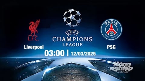 Trực tiếp bóng đá Liverpool vs PSG, Cúp C1 Châu Âu, 03h00 ngày 12/3/2025