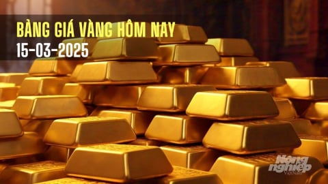 Bảng giá vàng 9999 24K 18K SJC DOJI PNJ hôm nay 15/3/2025