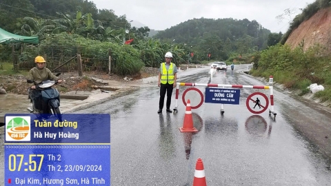 Lũ tại Hà Tĩnh lên nhanh gây ngập lụt cục bộ và sạt lở đất