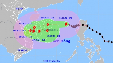 Bão Trà Mi gây mưa lớn ở miền Trung từ chiều tối nay