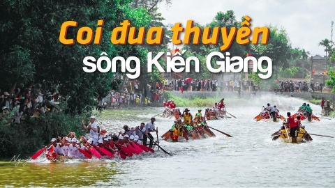 Coi đua thuyền sông Kiến Giang