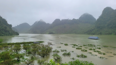 Thung lũng mận Nà Ka chìm trong biển nước