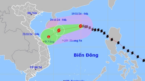 Bão số 9 có khả năng tan trên vùng biển miền Trung