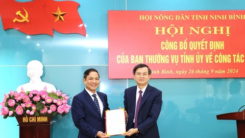 Ông Hoàng Văn Thắng giữ chức Chủ tịch Hội Nông dân tỉnh Ninh Bình