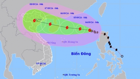 Bão số 3 mạnh cấp 11, giật cấp 13 trên khu vực bắc Biển Đông