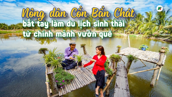 Nông dân Cồn Bần Chát làm du lịch sinh thái từ chính mảnh vườn quê