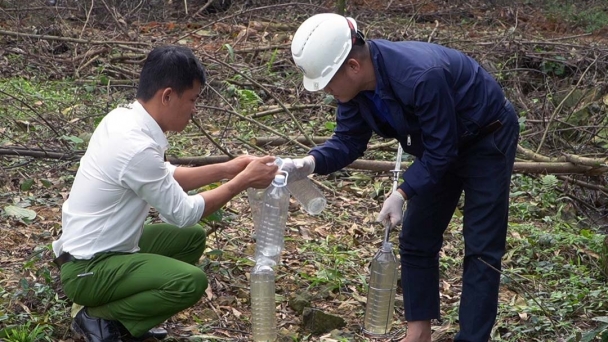 Nước khe Rào Trường chuyển thành màu đen, bốc mùi hôi thối