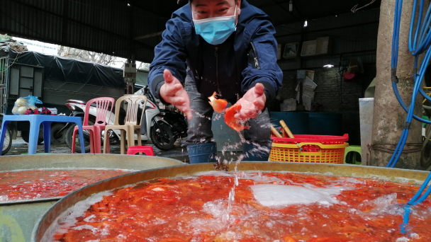 Chợ cá Hà Nội rực đỏ trước ngày ông Công, ông Táo