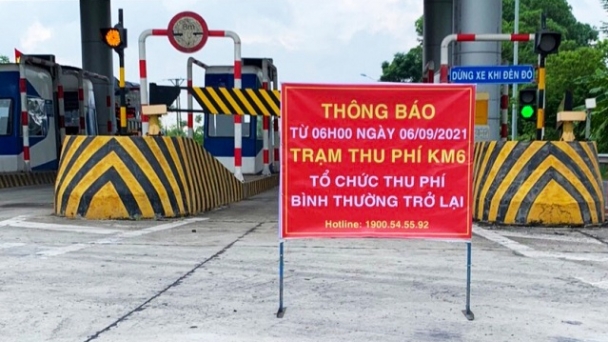 Trạm Km6 cao tốc Nội Bài - Lào Cai thu phí trở lại từ ngày 6/9