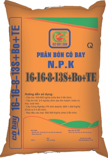 Một sản phẩm phân bón NPK Cò Bay 16-16-8 + 13S   của Công ty CP Phân bón và Hoá chất Cần Thơ   bị phát hiện kém chất lượng.