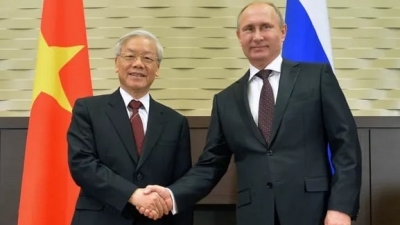 Tổng Bí thư Nguyễn Phú Trọng chúc mừng Tổng thống Putin tái đắc cử