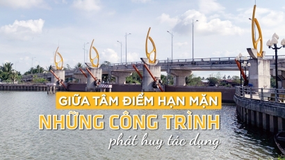 Cống Bông Bót - Tân Dinh 'vượt nắng, thắng hạn' tiếp ngọt cho vùng giáp mặn