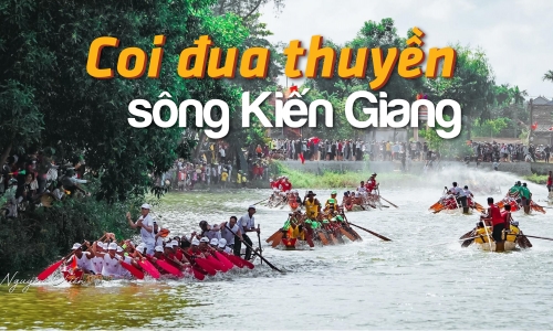 Coi đua thuyền sông Kiến Giang