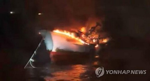 Hà Tĩnh có 2 lao động mất tích trong vụ cháy tàu cá tại Hàn Quốc