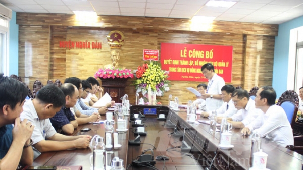 Thành lập Trung tâm Dịch vụ nông nghiệp huyện Nghĩa Đàn