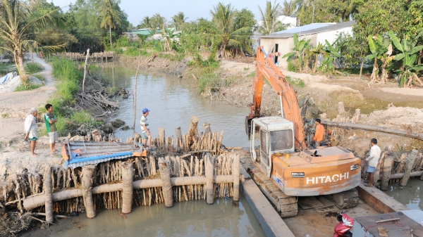 Đập tạm, giải pháp kiểm soát mặn đặc thù nhất ở Kiên Giang