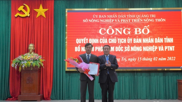 Ông Nguyễn Hữu Vinh được bổ nhiệm làm Phó Giám đốc Sở NN-PTNT Quảng Trị