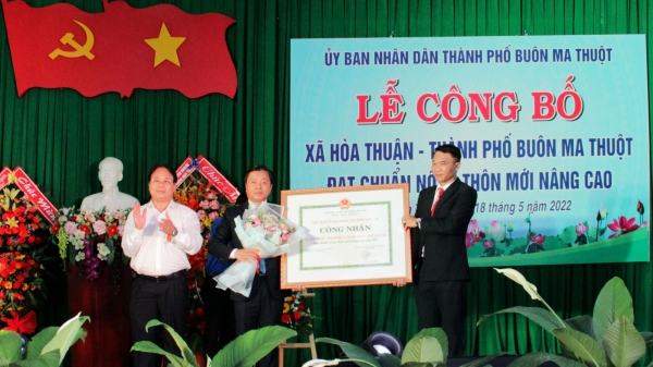Xã đầu tiên của Đắk Lắk đạt chuẩn nông thôn mới nâng cao