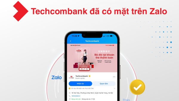 Techcombank Mobile tăng tốc độ chuyển tiền nhờ liên kết thanh toán Zalo