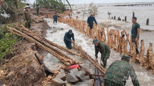 Mưa bão gây sạt lở đê biển, Kiên Giang công bố tình trạng khẩn cấp