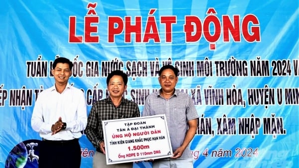 HUD Kiên Giang hỗ trợ tuyến ống cấp nước cho người dân vùng hạn, mặn