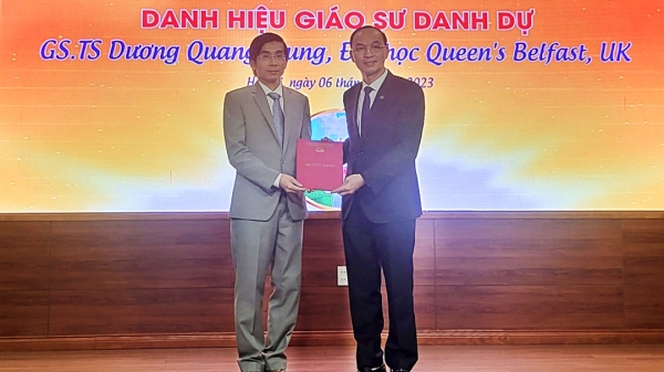 Đại học Thủy lợi phong Giáo sư danh dự cho GS.TS Dương Quang Trung