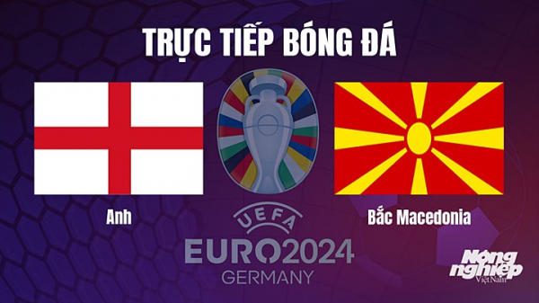 Trực tiếp Anh vs Bắc Macedonia trên TV360 giải EURO 2024 hôm nay 20/6