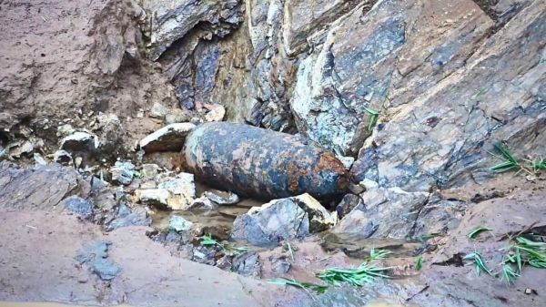Yên Bái: Phát hiện quả bom nặng 340kg sau mưa lũ