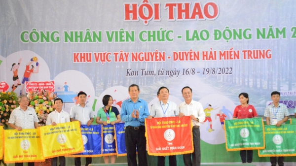 Cao su Chư Prông giành giải nhất toàn đoàn Hội thao khu vực II của VRG
