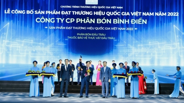 Phân bón Bình Điền được vinh danh Thương hiệu quốc gia năm 2022