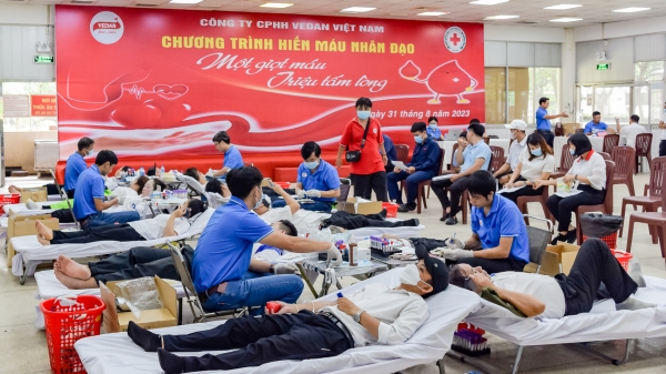 Hơn 200 cán bộ, nhân viên Vedan tham gia hiến máu nhân đạo