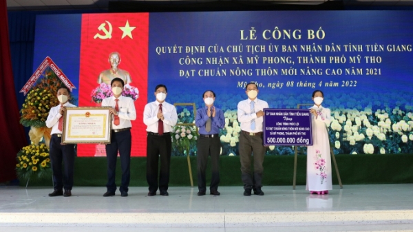 Tiền Giang: Ra mắt xã Mỹ Phong đạt chuẩn nông thôn mới nâng cao