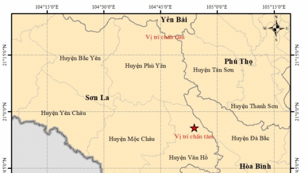 4 trận động đất liên tiếp tại Sơn La