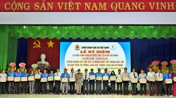 Công đoàn Cao su Việt Nam kỷ niệm 50 năm thực hiện di chúc của Bác