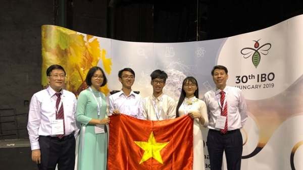 Việt Nam đoạt 4 Huy chương Olympic Sinh học quốc tế năm 2019