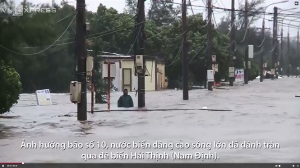 Nam Định, Thái Bình nhiều điểm ngập sâu trong bão số 10