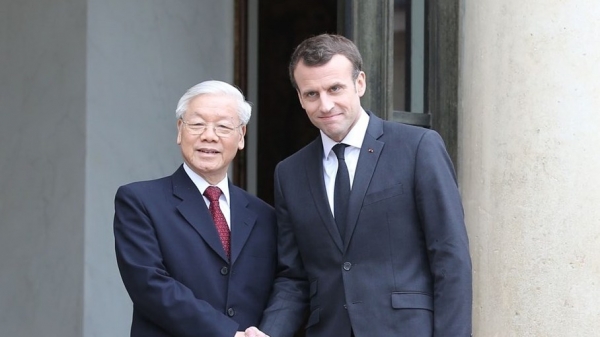 Tổng Bí thư, Chủ tịch nước Nguyễn Phú Trọng gửi điện mừng Tổng thống Pháp