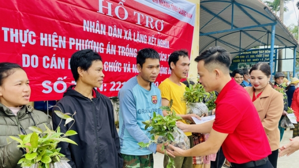 Agribank Quảng Nam hỗ trợ hàng chục nghìn cây giống cho người dân xã Lăng