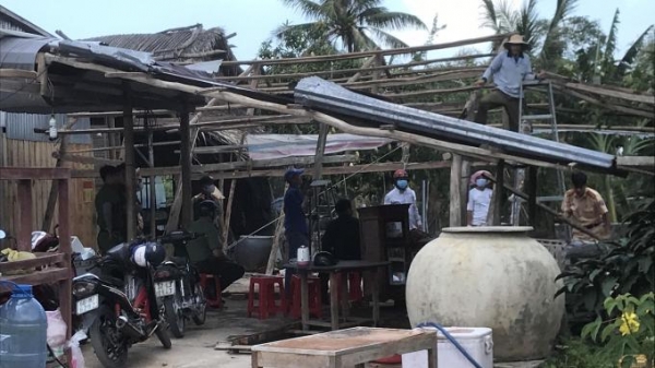 Kiên Giang: Hơn 30 căn nhà bị sập và tốc mái do lốc xoáy