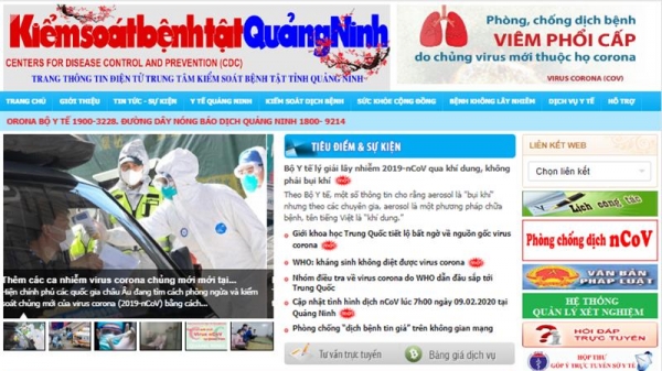 Quảng Ninh: Đưa vào sử dụng phần mềm báo dịch nCoV trực tuyến