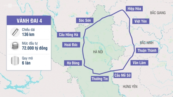 Hai đường vành đai tỷ đô kết nối Hà Nội