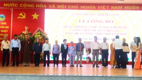 Tiền Giang: Công nhận huyện Chợ Gạo đạt chuẩn nông thôn mới