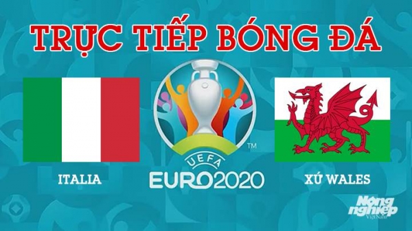 Trực tiếp bóng đá Ý vs Wales trên VTV9 tại EURO 2020 ngày 20/6