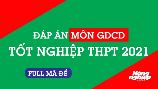 Đáp án môn GDCD tốt nghiệp THPT Quốc gia 2021 Full mã đề