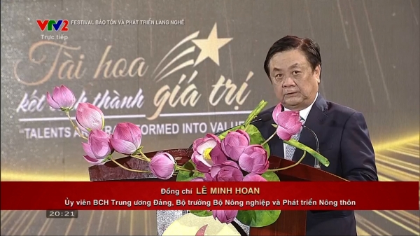 Bộ trưởng Lê Minh Hoan phát biểu khai mạc Festival Bảo tồn và phát triển Làng nghề Việt Nam 2023