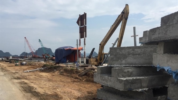 Quảng Ninh: Dự án mở rộng đường bao biển Trần Quốc Nghiễn hoàn thành thi công cọc