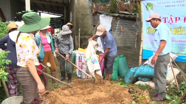 Khuyến nông Quảng Trị tập huấn ủ phân bón hữu cơ
