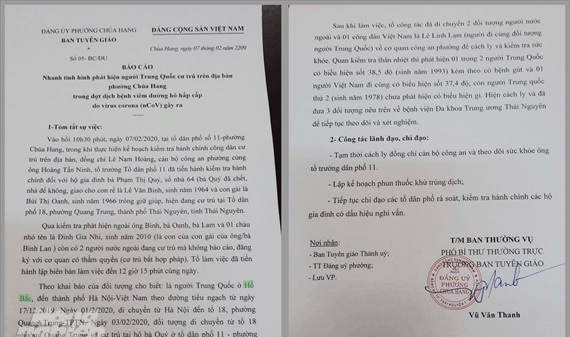 Thái Nguyên: Hai người Trung Quốc cư trú trái phép chưa có dấu hiệu mắc nCoV